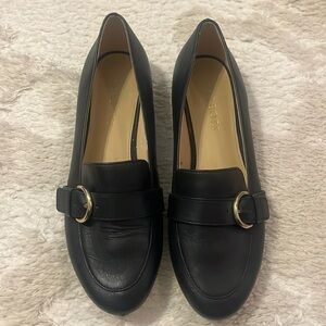 Talbots black leather loafers size 8
